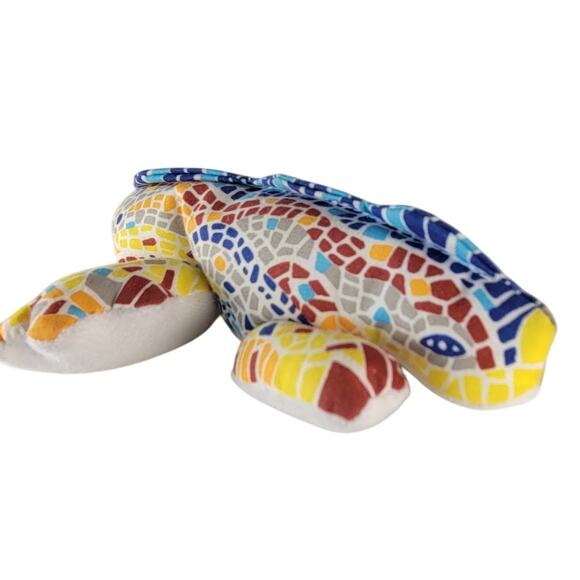 Mosaic Lizard Plush Stuffed Animal 9" Colorful Reptile Toy Spain Beanie Filling - Picture 8 of 14